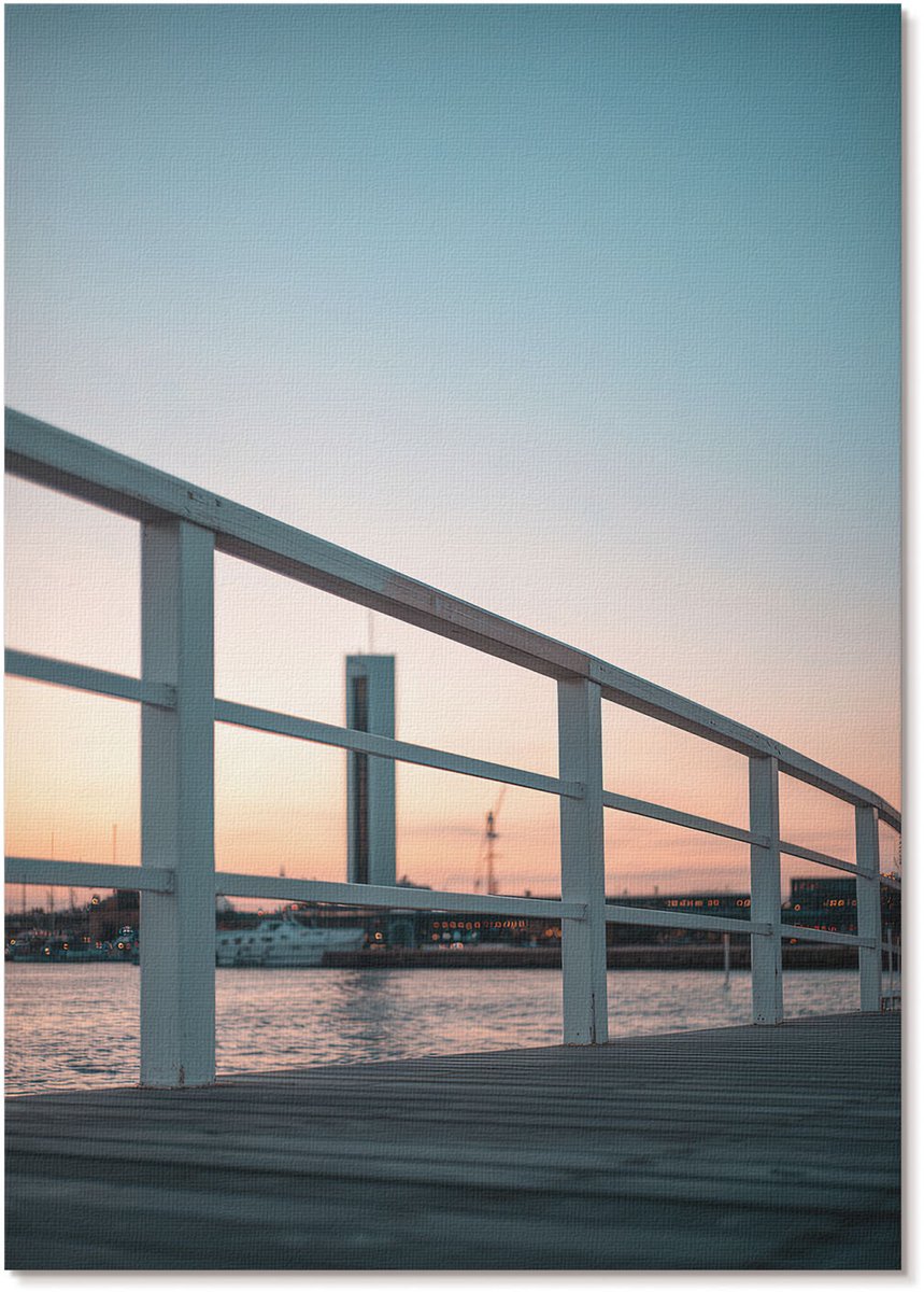 Tulup Polycanvas Poster - Port West, Fotografie - A4 - Blauw Wanddecoratie - Rechthoek - Decoratieve poster - Woonkamer, Slaapkamer, Kantoor - Klassiek