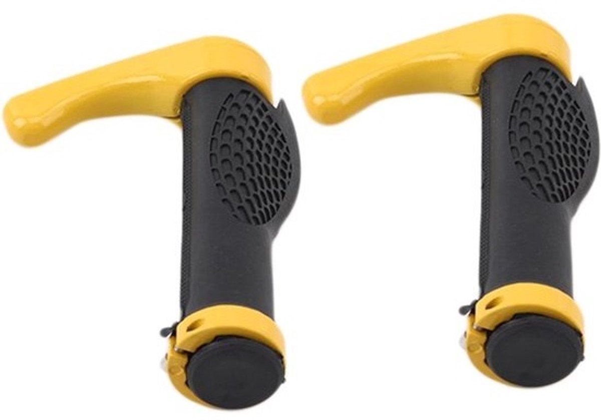 Fietsgrepen - MTB Handvatten - Fietsen Comfort - Antislip Rubber - 14.5 cm Lengte - Geel