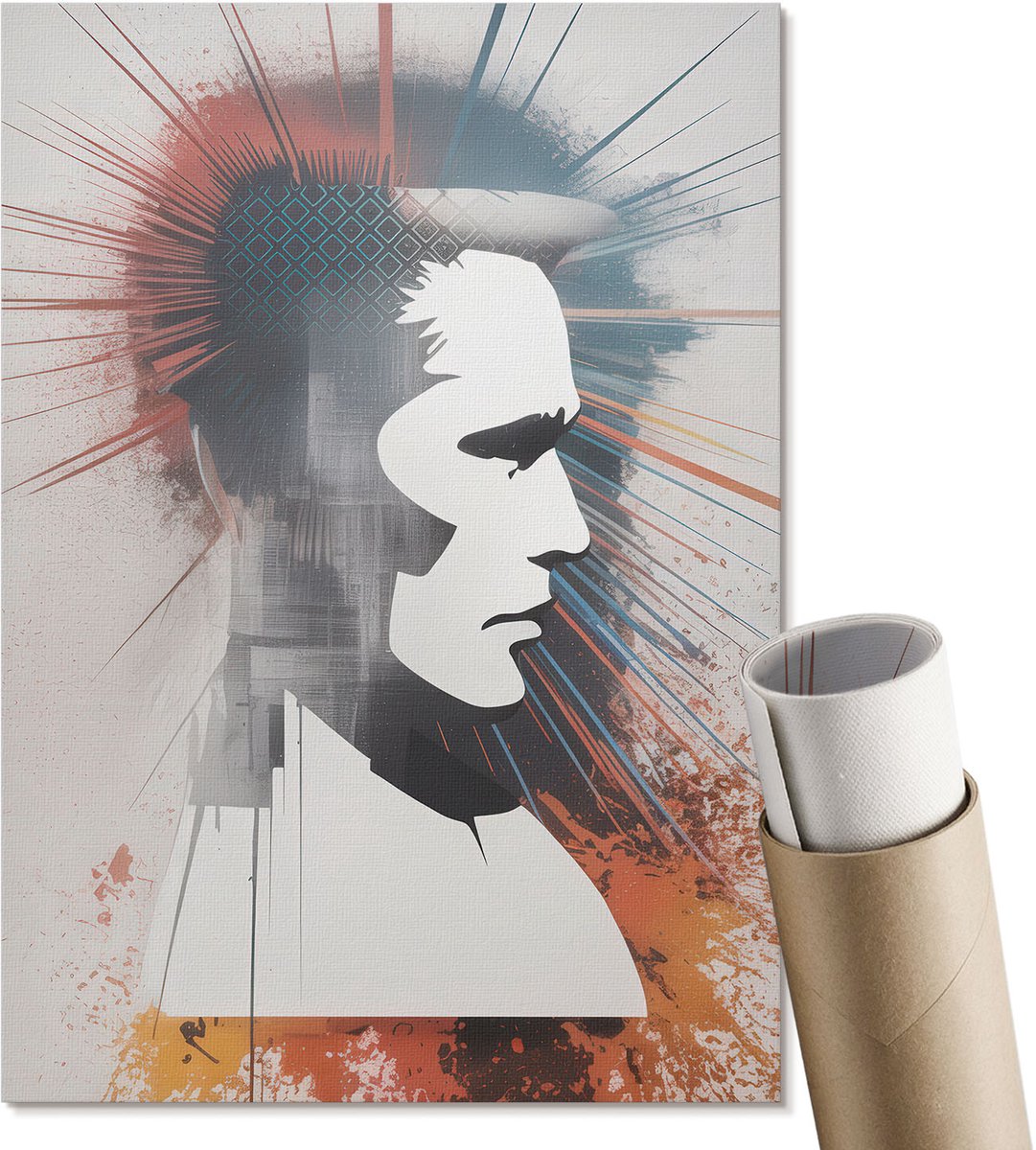 Coloray Polycanvas Wandposter - Stadskanaal, Fotografie - A2 - Bruin Wandposter - Rechthoek - Canvasposter - Woonkamer, Slaapkamer, Kantoor - Klassiek