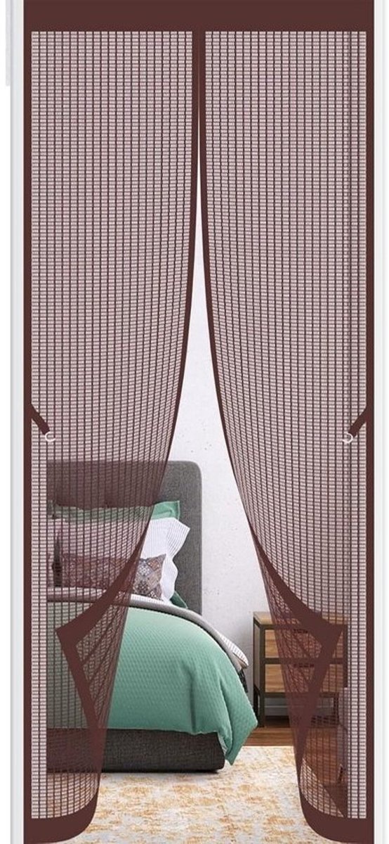 Magnetische Klamboe - Deurhor - Insecten Buiten Houden - Automatische Sluiting - 265 x 205 cm - Bruin