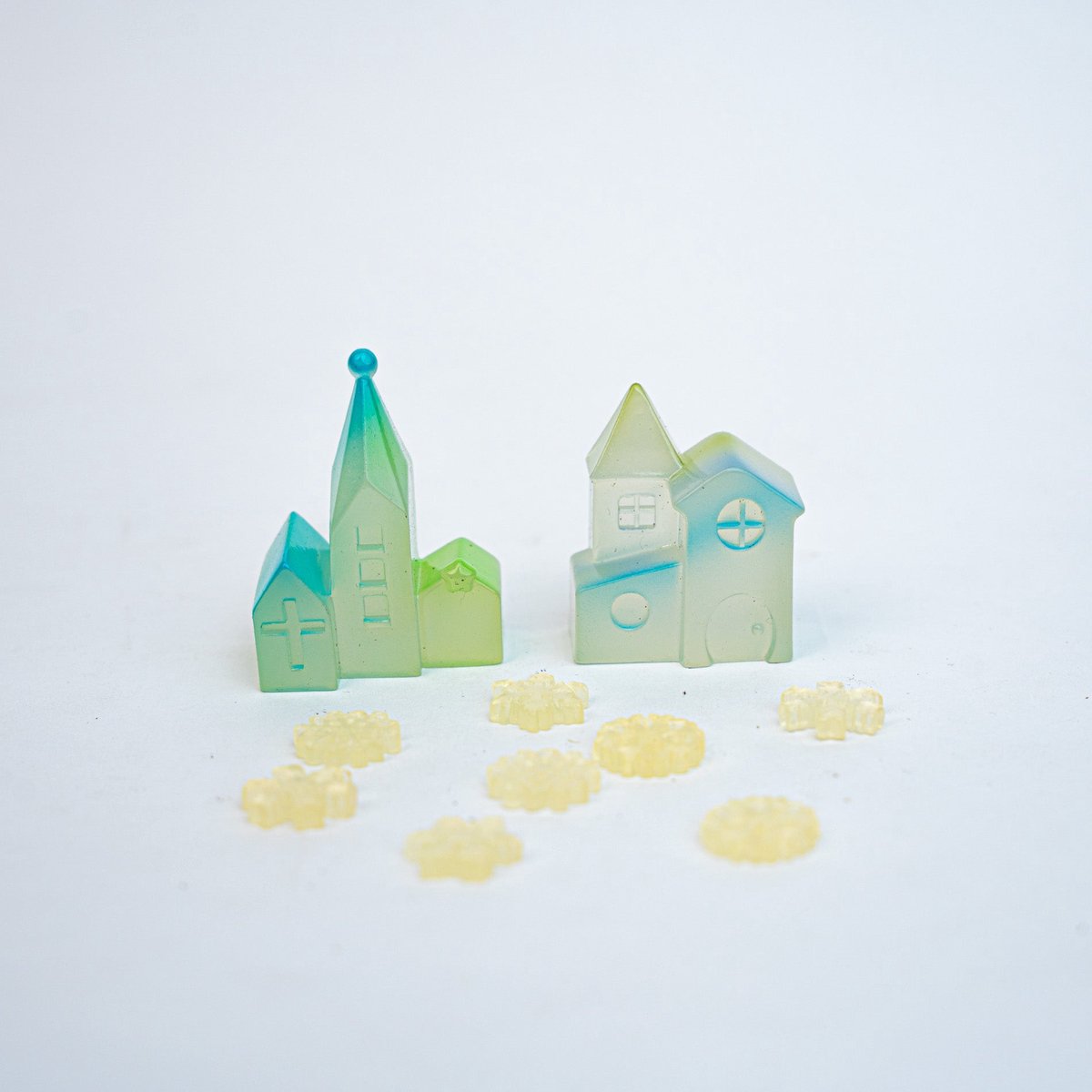 Luminous Winter - Decoratieve miniatuur figuurtjes - Glow in the dark - 10 stuks - ↑ 1-5 cm