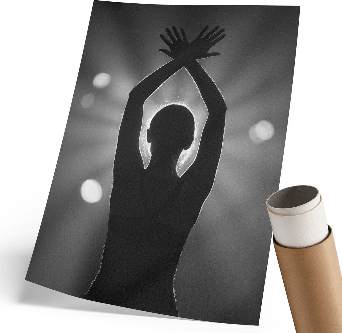 Coloray Polycanvas Wandposter - Dansen In Het Licht, Fotografie - 210 x 297 mm - Zwart Wanddecoratie - Rechthoek - Muurkunst - Woonkamer, Slaapkamer, Kantoor - Expressief
