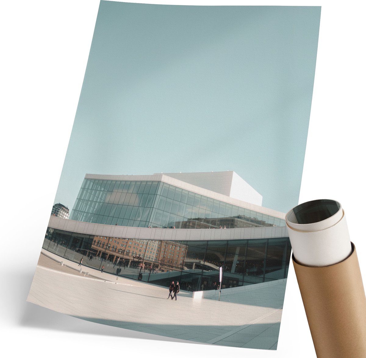 Coloray Polycanvas Poster - Moderne Architectuur, Fotografie - 210 x 297 mm - Grijs Motief - Rechthoek - Decoratieve poster - Woonkamer, Slaapkamer, Kantoor - Modern