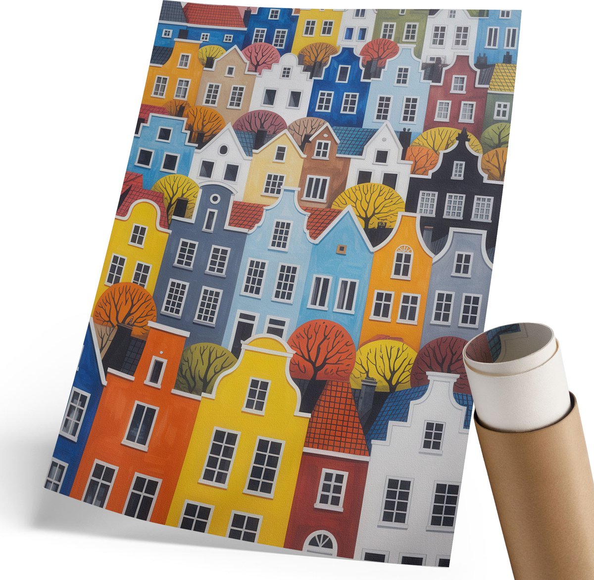 Coloray Canvas Poster Polycanvas - Berglandschap, Bruin - 420 x 594 mm - Zwart-wit Poster - Rechthoek - Wandkunstwerk - Kantoor - Modern