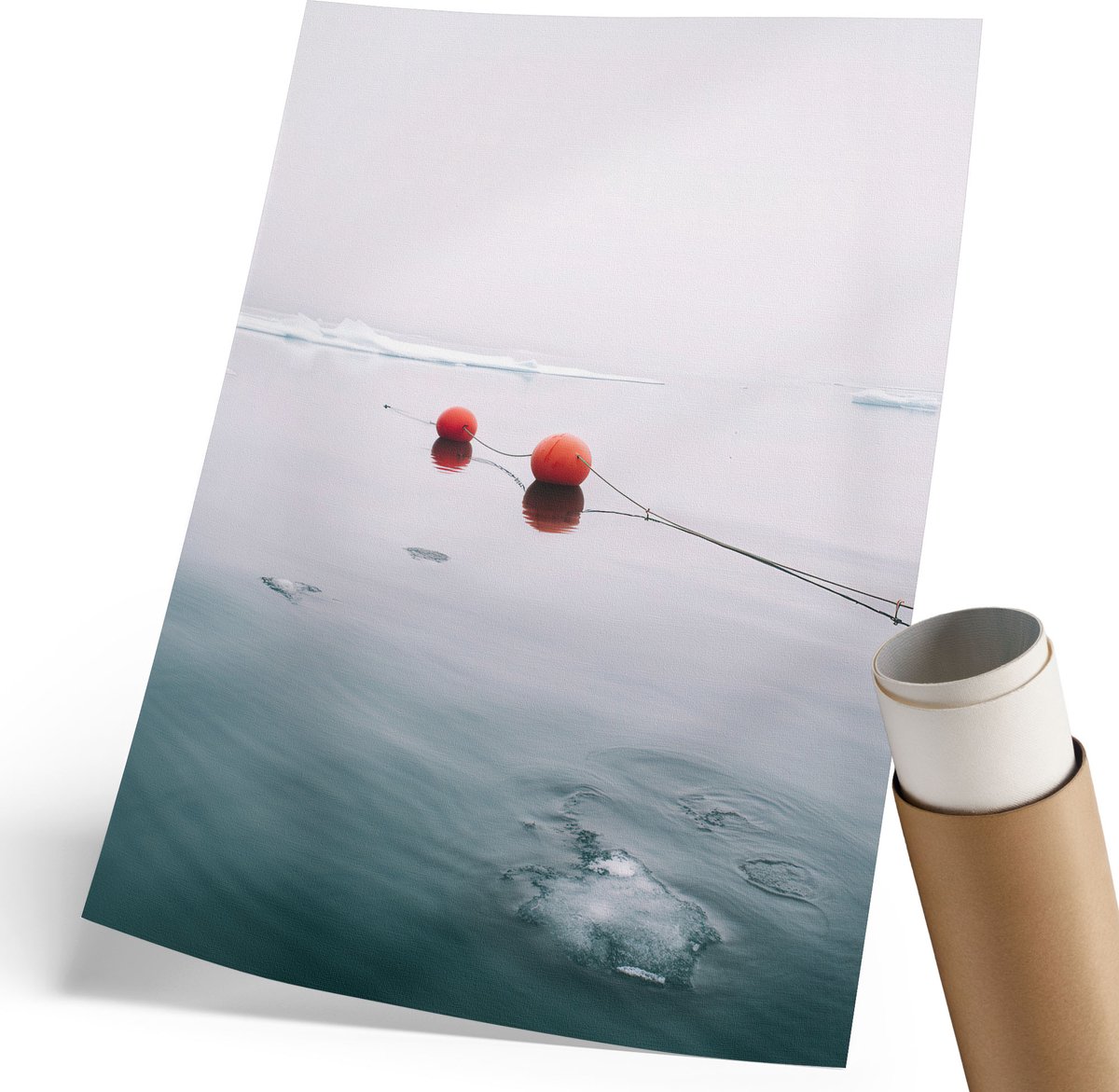 Coloray Canvas Poster Polycanvas - Moderne Tunnel, Zwart-wit - 210 x 297 mm - Wit Patroon - Rechthoek - Decoratieve poster - Kantoor - Minimalist