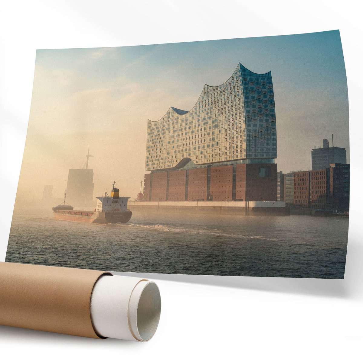 Coloray Polycanvas Wandposter - Graffiti Tram, Fotografie - 594 x 840 mm - Geel Motief - Rechthoek - Wandkunstwerk - Slaapkamer - Modern