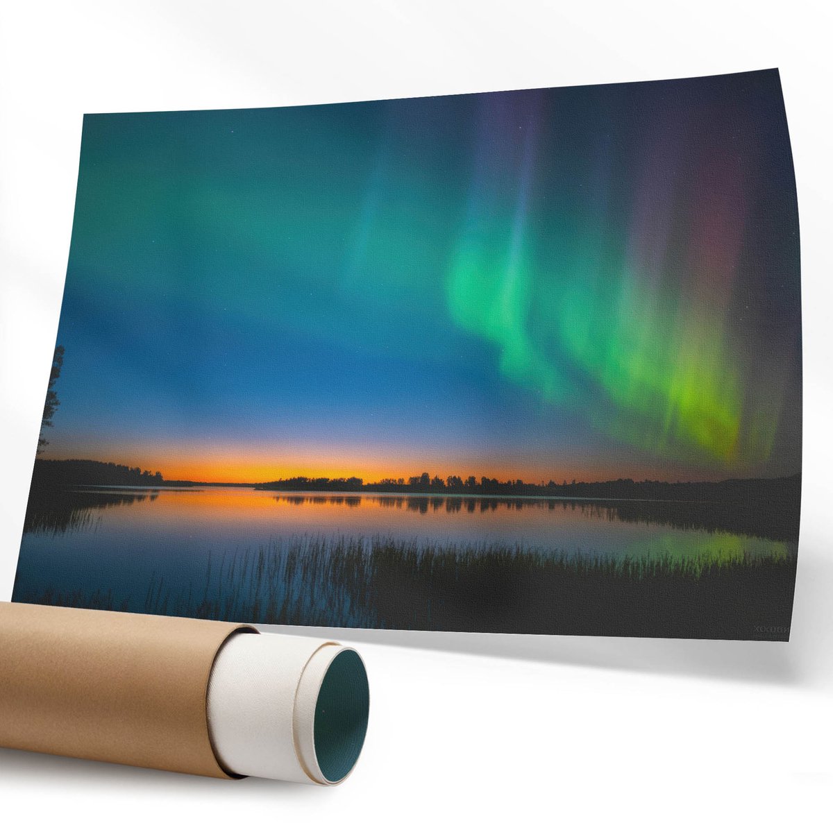 Coloray Polycanvas Poster - Kerstmok, Fotografie - 594 x 840 mm - Geel Design - Rechthoek - Muurdecoratie - Woonkamer - Klassiek