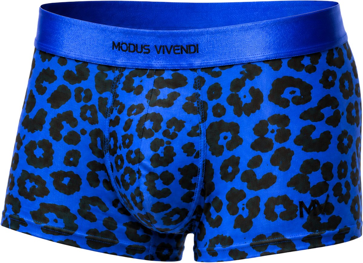 MODUS VIVENDI Leopard Boxer Blue - MAAT L - Heren Ondergoed - Boxershort voor Man - Mannen Boxershort