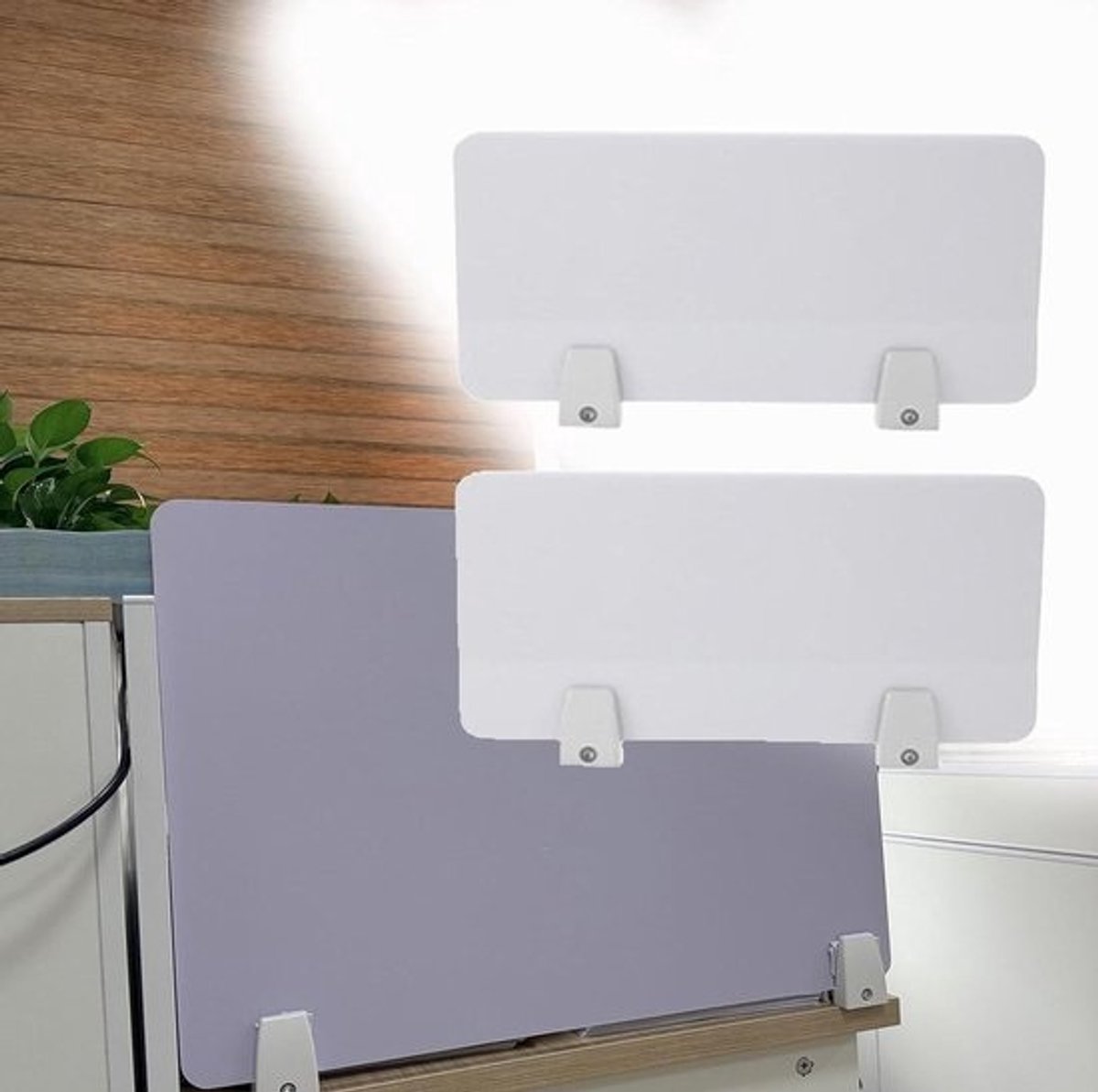 Bureauverdelers Kantoor - Werkplek Afscheiding - Privacy Creëren - Waterbestendig PVC - 120x40 cm - Wit