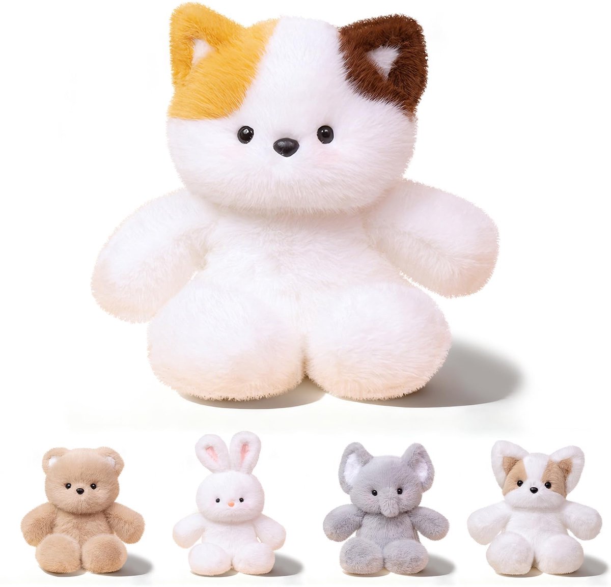 Casalora® Pluche Knuffel – Rennende Driekleurige Kat Serie – 45 cm – Schattige Pluche Kat – Zacht, Knuffelbaar en Comfortabel