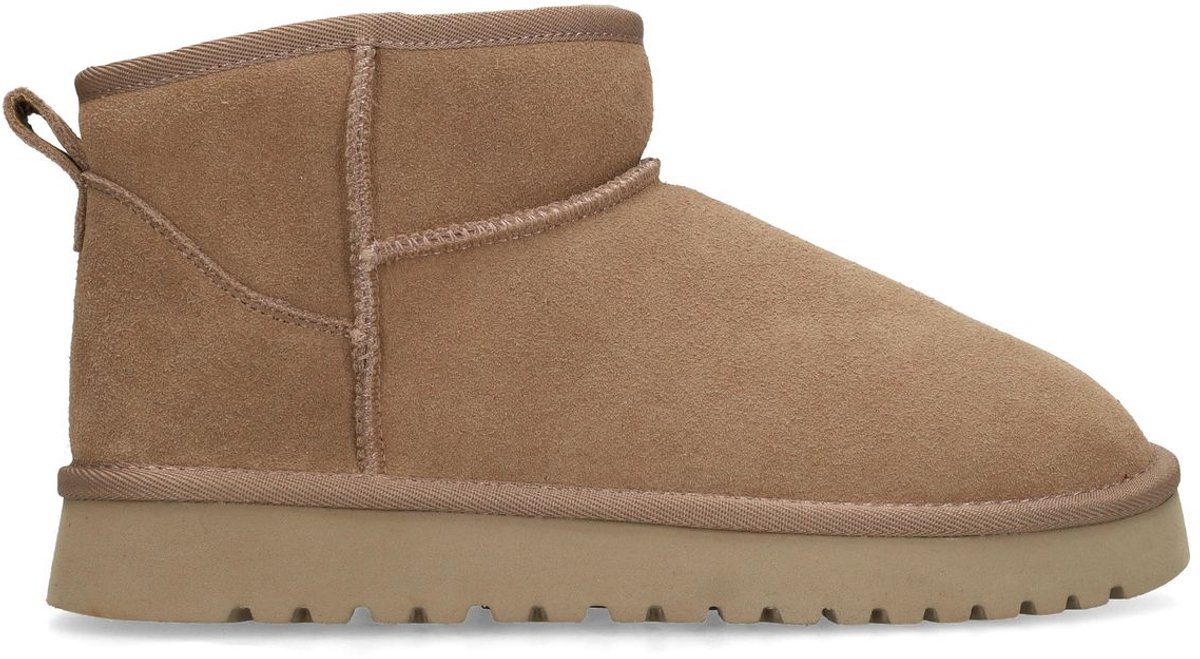 Manfield - Dames - Taupe suède snowboots - Maat 36