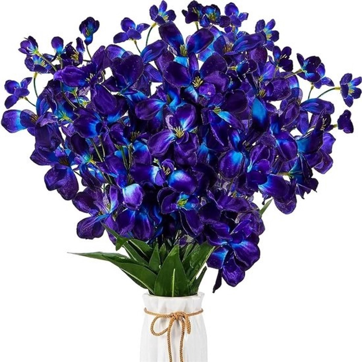 Kunstorchidee Takken - Zijde Bloemen - Woonkamer Decoratie - Realistische Schoonheid - 61 cm - Paars Blauw