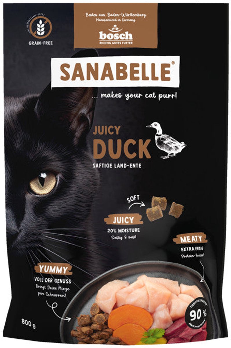 Sanabelle Juicy Kattensnack - Eend - 800 g