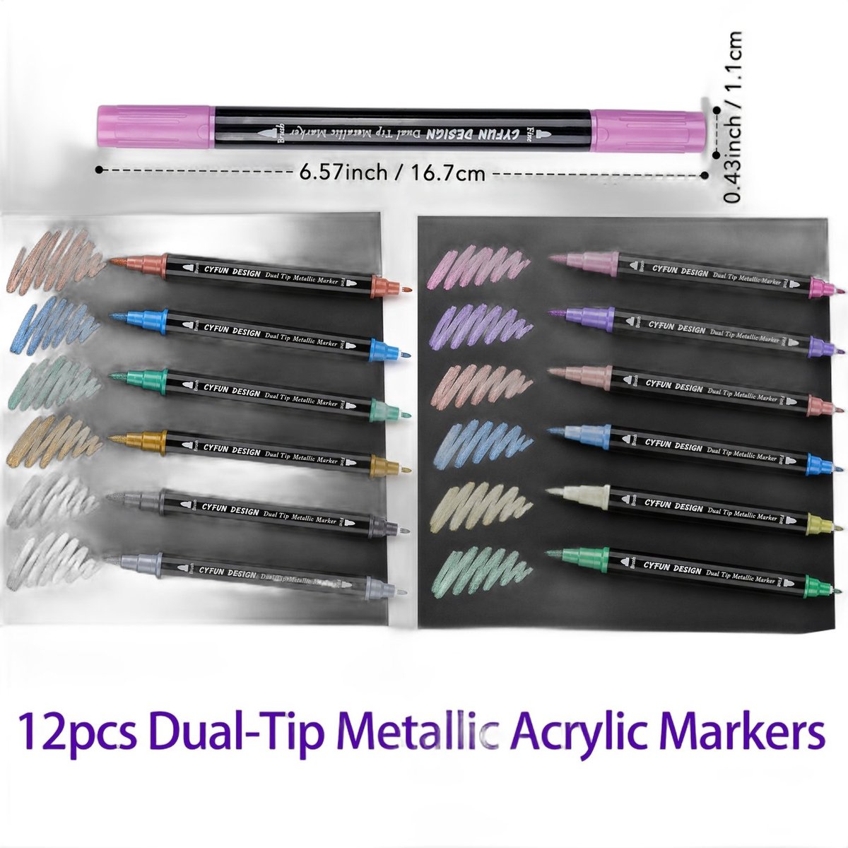 Currero Aquamarkers - Twinmarkers - Brushpennen - Stiften - Markeerstiften Op Waterbasis - Dual Tip - Tekenen En Kleuren - 12st