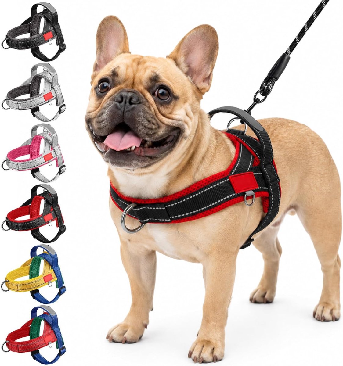 NIVA® Hondentuig - Hondenharnas - Hondentuigje - Zwart/Rood - 25cm x 20cm x 5cm