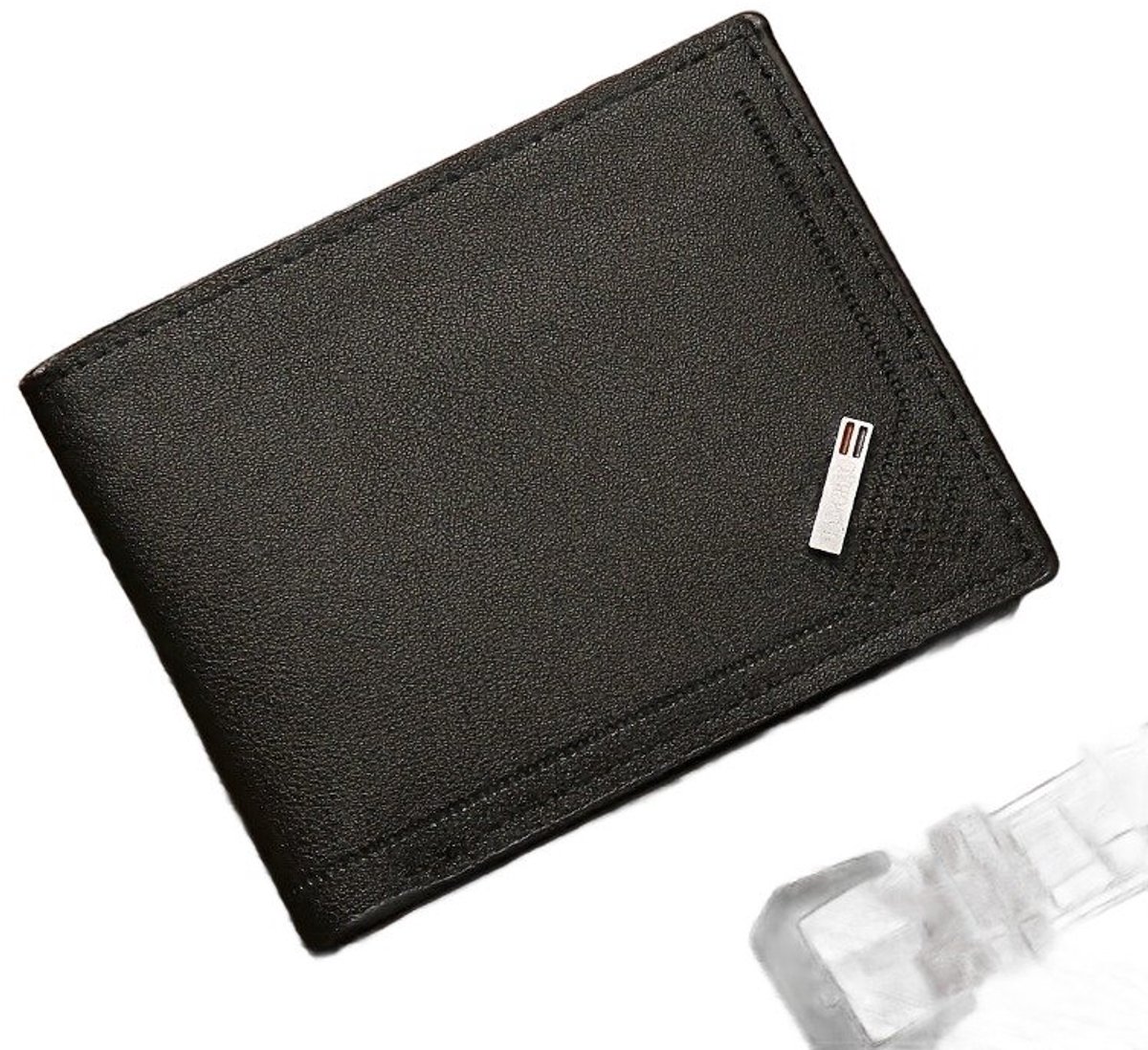 Currero Portomonee - Portemonnee Dames & Heren - RFID Anti Skim - Pasjeshouder - Klein Model - Met Rits - Kunstleer - Zwart