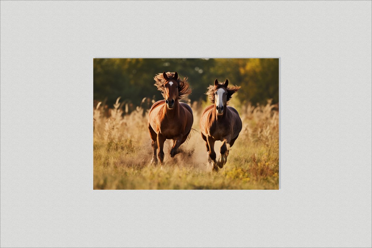Paardenposter - Paarden - Kinderkamer - Paard - Wanddecoratie - posters - formaat 100x70cm - L790WV