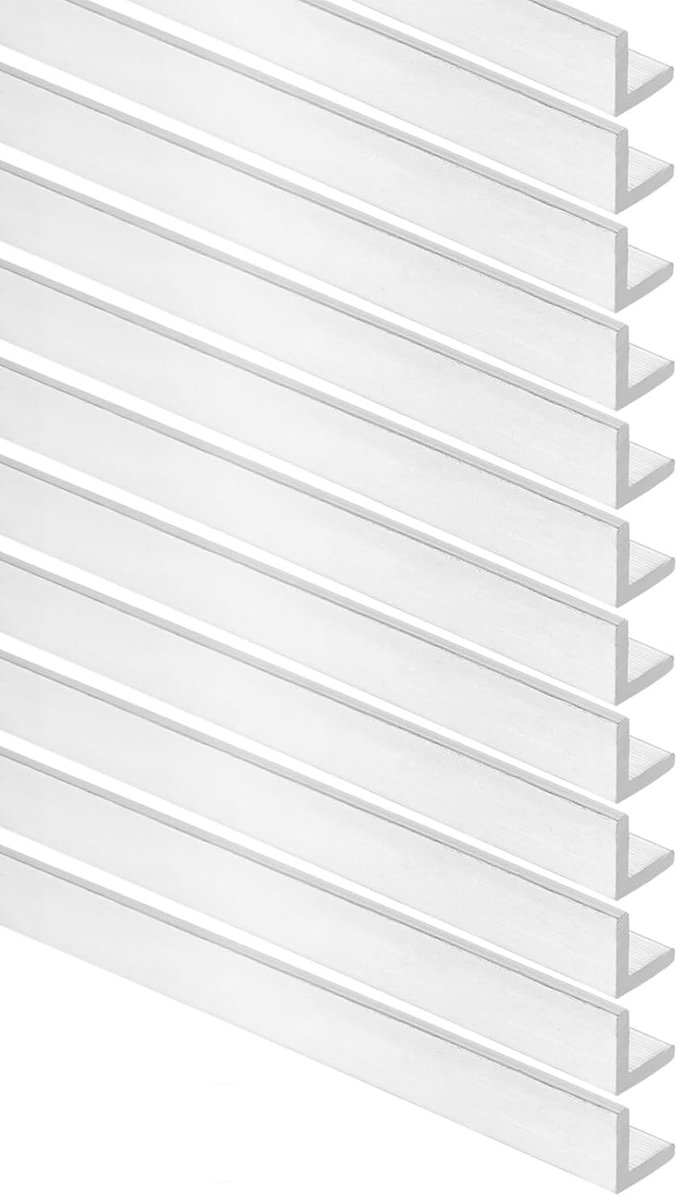 3,94 inch aluminium hoeklijst, 3/8 inch x 3/8 inch x 3/64 inch zilveren hoek aluminium 6061, T6 getemperde molenstang voor doe-het-zelfprojecten, industriële bouw, 20 stuks