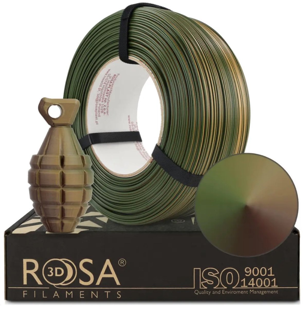 Rosa3D PET-G Magic Army (Groen-Beige-Bronze) 1 kg Refill Filament
