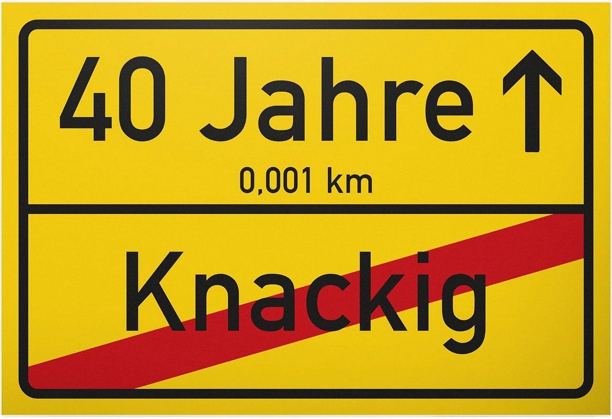 40 jaar (knackig) plastic bord - plaatskaart, geschenk 40e verjaardag beste vriend/vriendin, cadeau-idee verjaardagscadeau 40ten cadeau verjaardagsfeest
