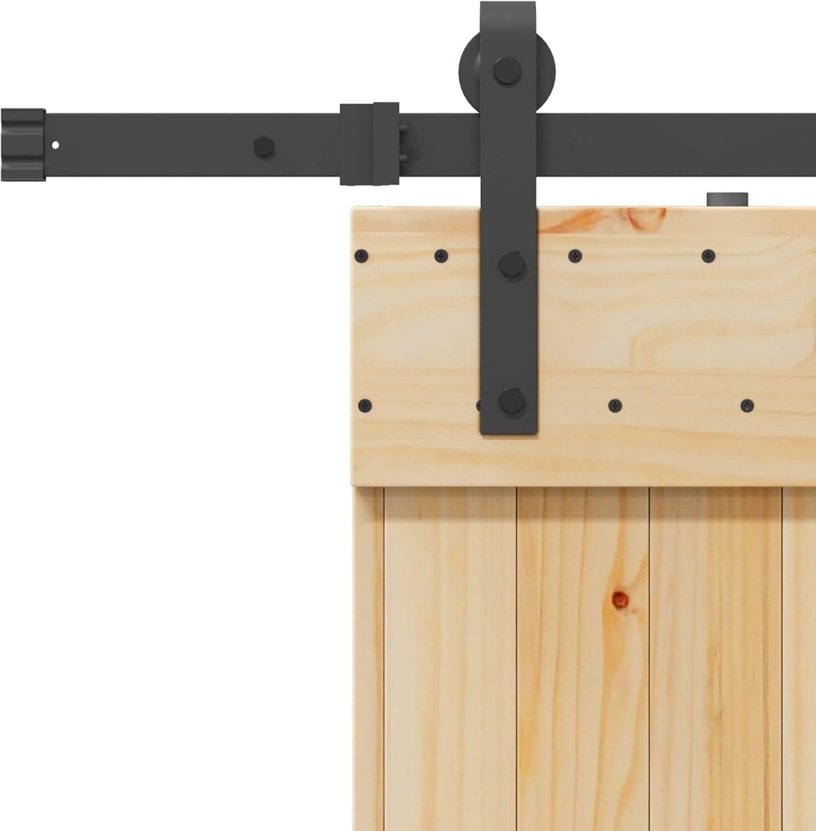 Schuifdeur grenenhout binnen 80 x 210 cm natuur/zwart