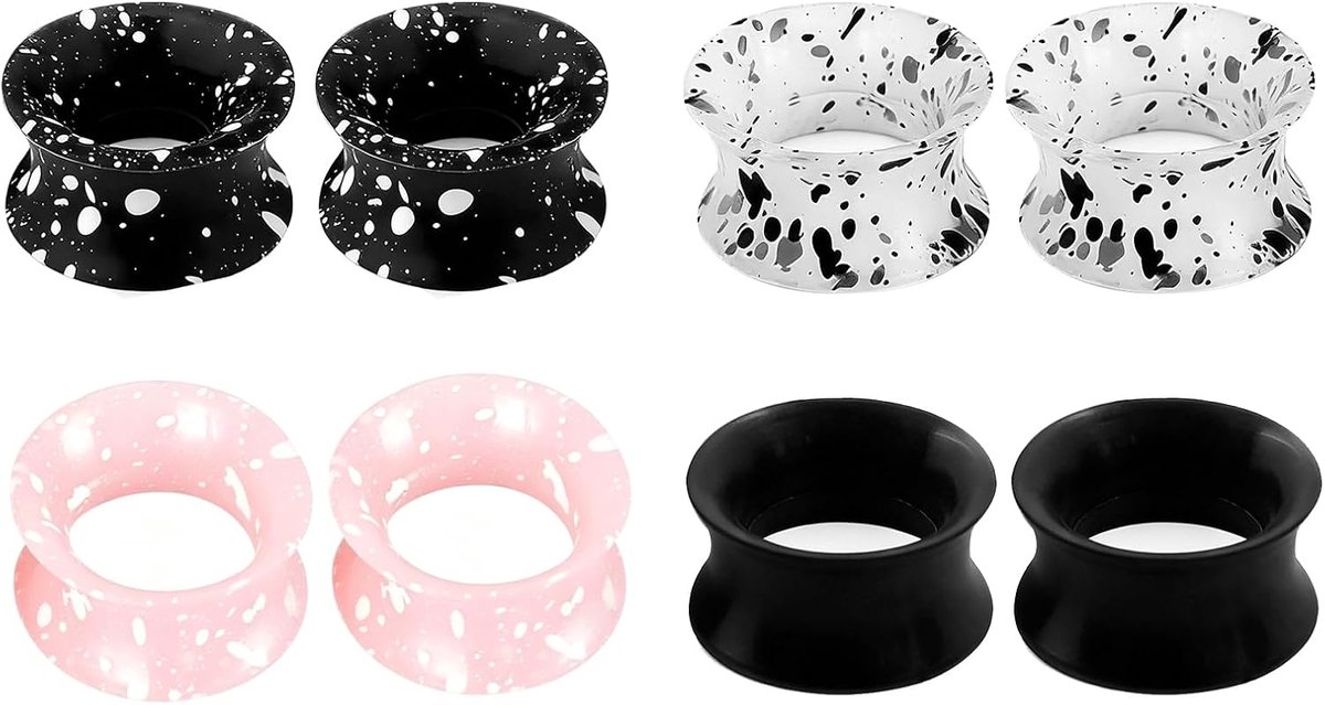 Oorstretcher 4 paar oorstretcher siliconen tunnels oorlel expander tunnel plug gauge oorringen flexibele oordopjes unisex