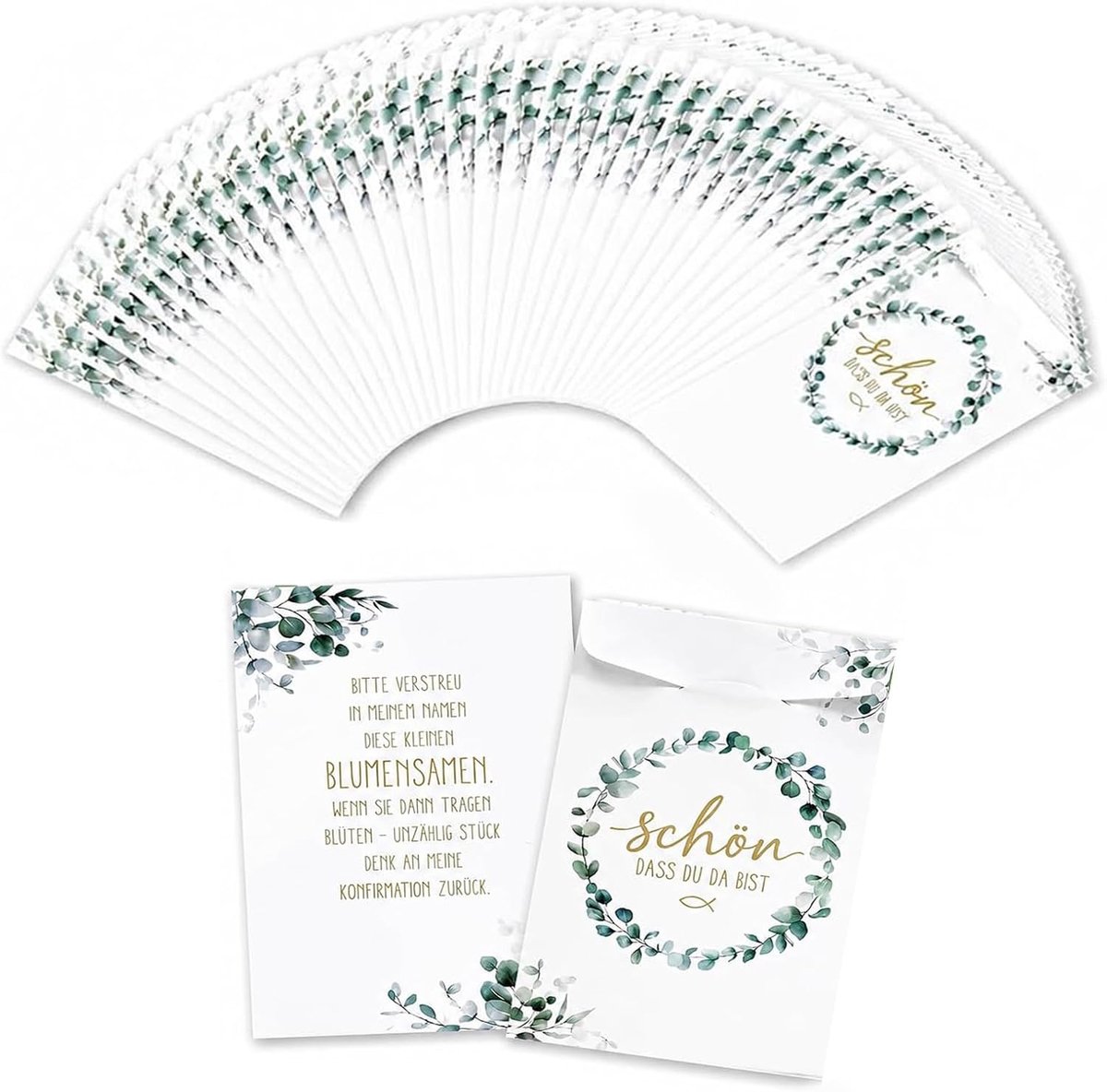 Confirmatie – 50 stuks herbruikbare zaaddoekjes als individuele, duurzame & decoratieve mini-geschenkzakken voor gasten