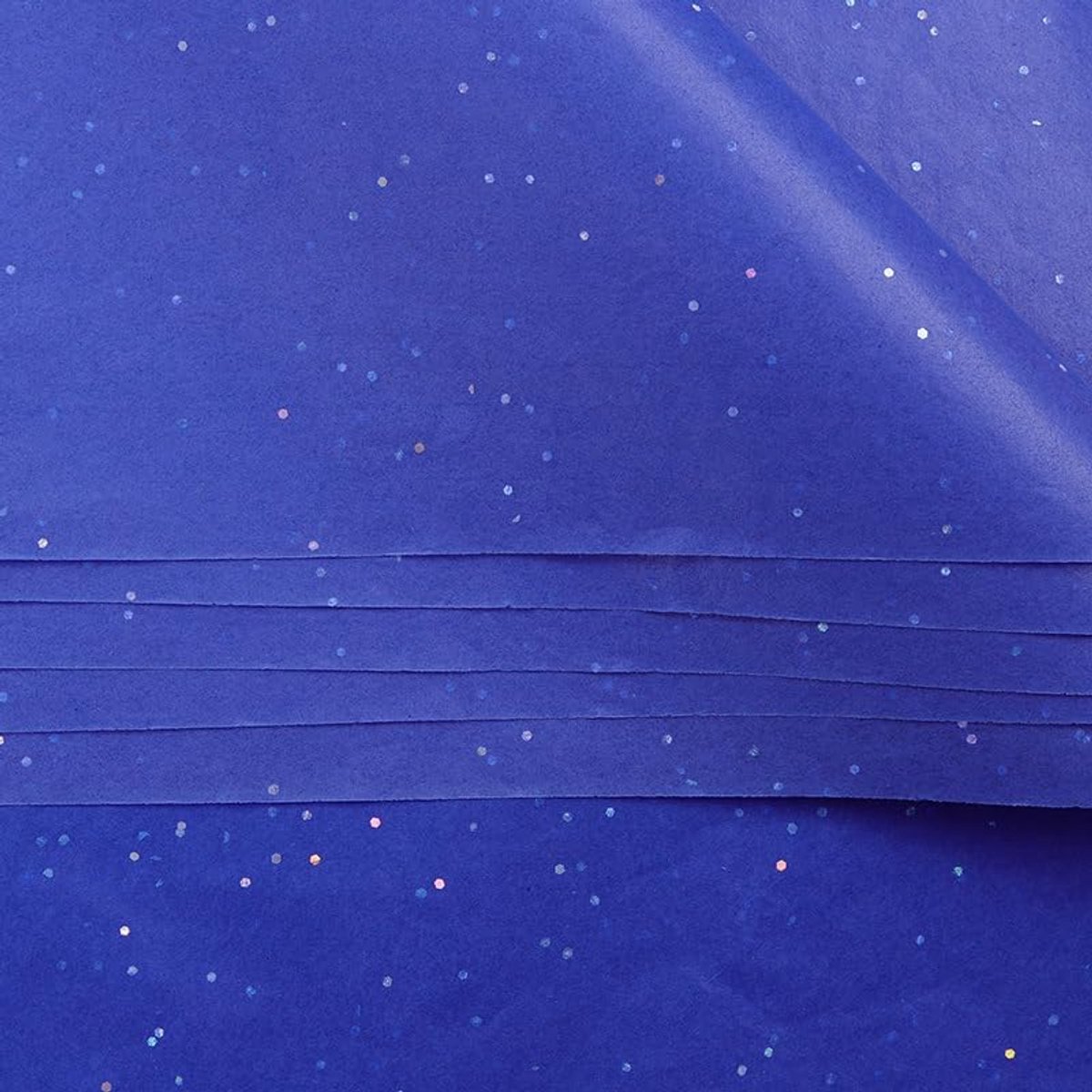 Zijdepapier blauw, 50 x 66 cm zijdepapier van gerecycled papier om in te wikkelen, boeket, knutselpapier met metallic folie, glitterpapier voor handwerk en geschenkverpakking