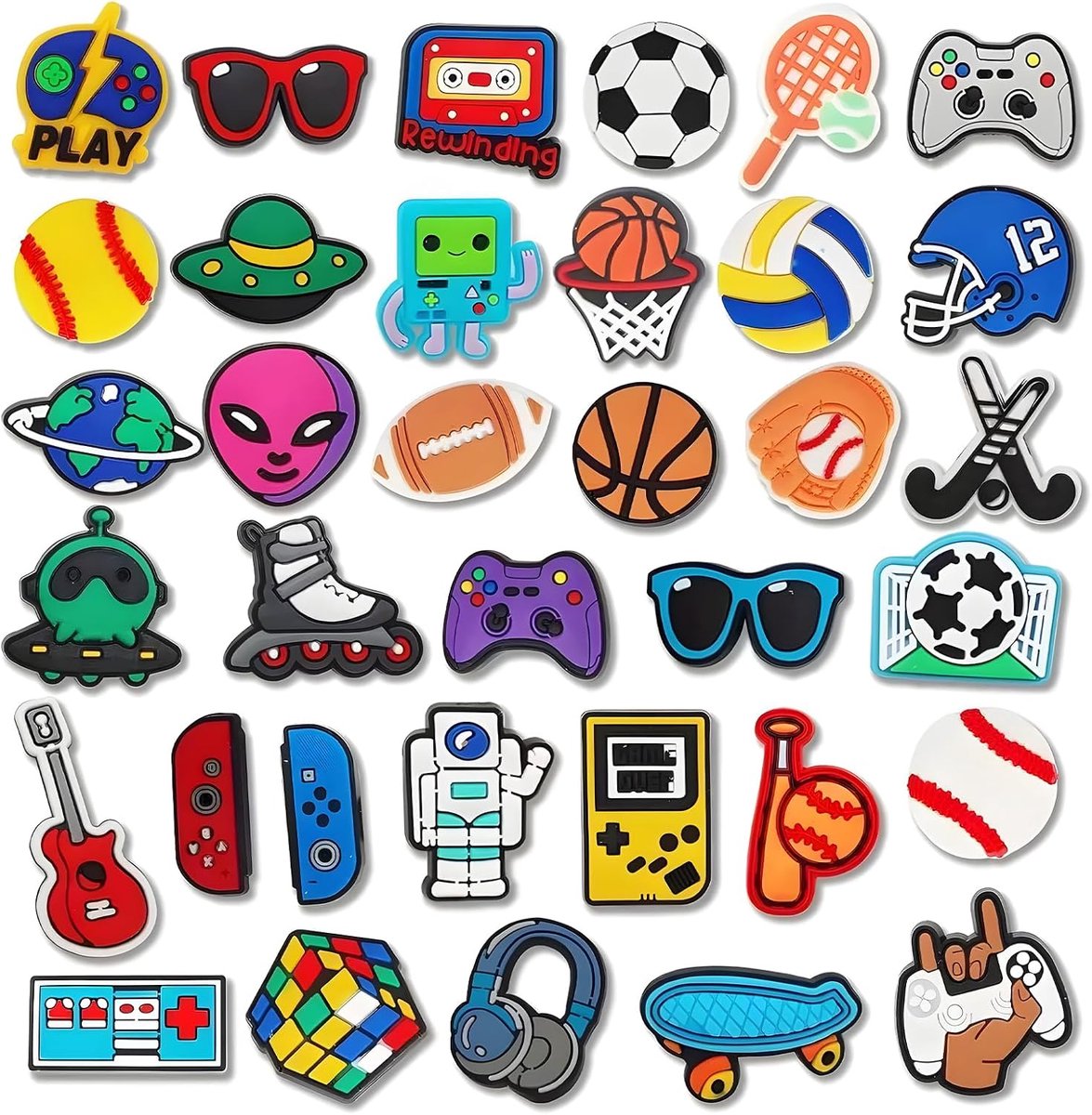 Bedels, decoratieve accessoires, cartoon-stijl