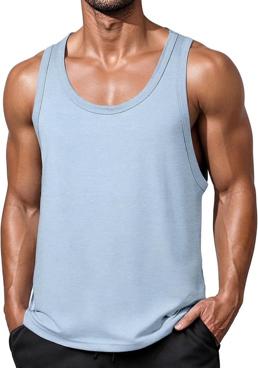 Shirt Heren Stringer Tank Top Heren Tanktop Katoen Spiershirts Heren Low Cut Fitnesskleding Muscle Fit Stretch Sport Top Gym Fitness Shirt Heren Gym Onderhemd
