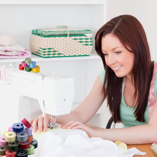 Spoelen, 36 kleuren spoelen onderdraad naaimachinespoelen gesorteerde kleuren Bobbin voorgewikkelde spoelen naaigaren set gesorteerde draad voor Brother Janome Babylock Kenmore — afbeelding 4