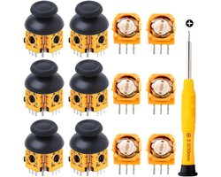 6 Pcs 3D Joystick Module Analog Sticks Replacement Kit and 10K Trimmer Potentiometer for PS4 for Xbox One/360 Wireless Controller, Thumbstick Module Sensor Gasket with fix tool