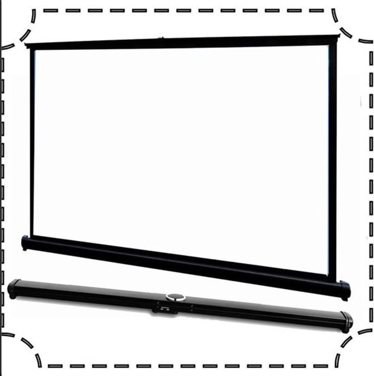Draagbaar Projectiescherm - Mobiel Scherm - Thuisbioscoop Presentaties - Handmatig Rolbaar - 30 Inch 4:3 - Wit