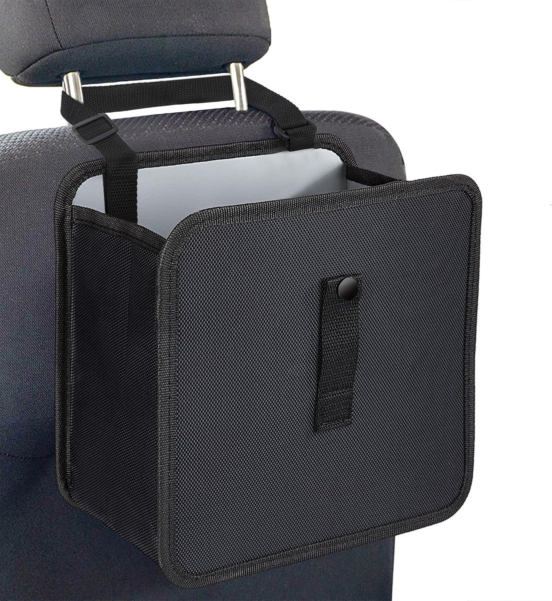 Hangend, waterdicht, lekvrij, opvouwbaar, draagbaar, universele afvalemmer, kofferbak, organizer voor auto, SUV, vrachtwagen, minivan, 12 l, zwart
