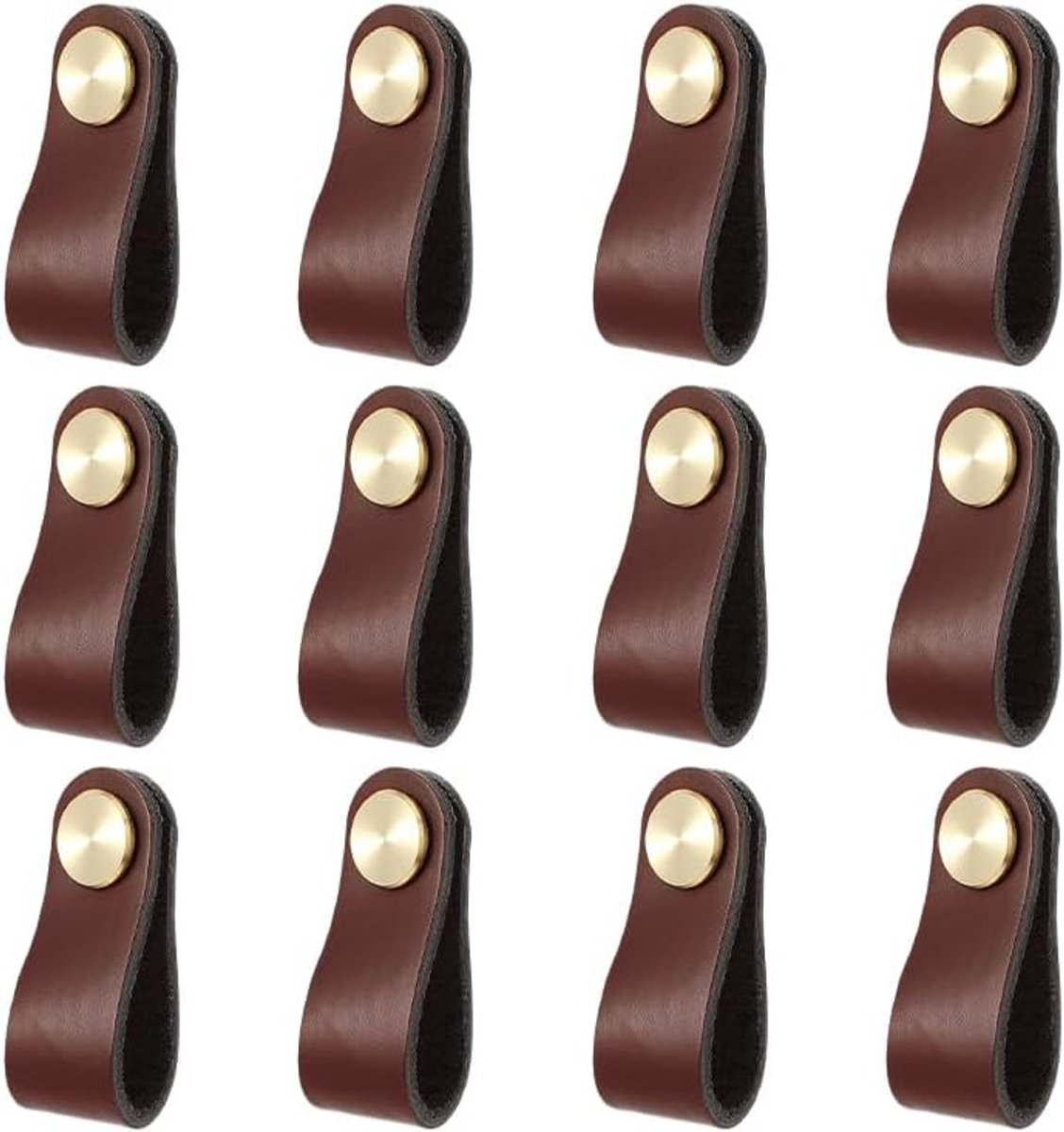 handgrepen voor meubels, 12 stuks handgemaakte meubelknoppen leer, hoogwaardige lederen handgrepen voor meubels, handgemaakte kastgrepen van leer, voor keukenkasten, kledingkast