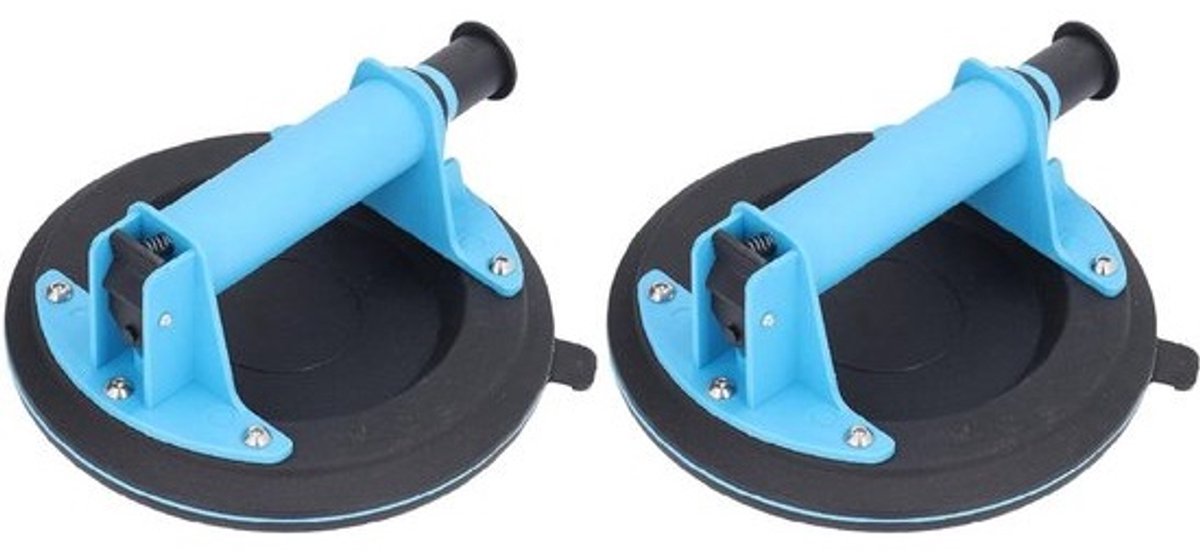 Glaszuignappen - Vacuüm lifters - Zware objecten verplaatsen - Met rode waarschuwingsindicator - 20 cm - Zwart