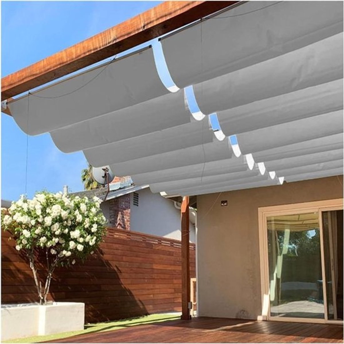 Deurluifel Polycarbonaat - Terrasluifel Buiten - Bescherming Tegen Regen - UV Bestendig Ontwerp - 1016 x 1016 cm - Bruin