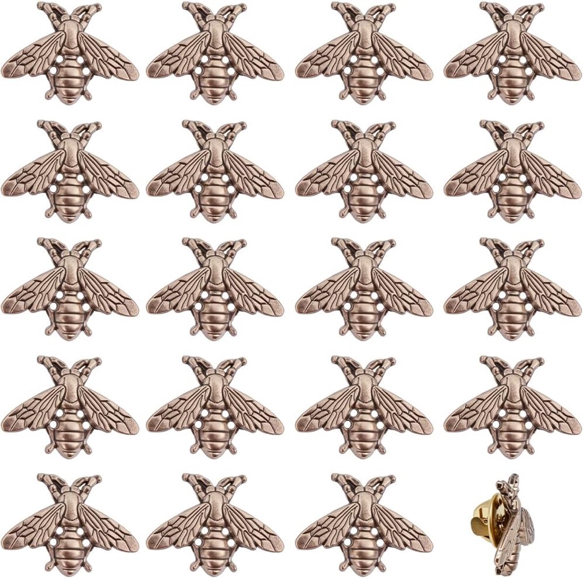 Broches en reversspeldjes met veersluiting, vintage honingbijenset, legeringbroches, bulkverpakking voor jassen, overhemden, kraagaccessoires, rugzakk