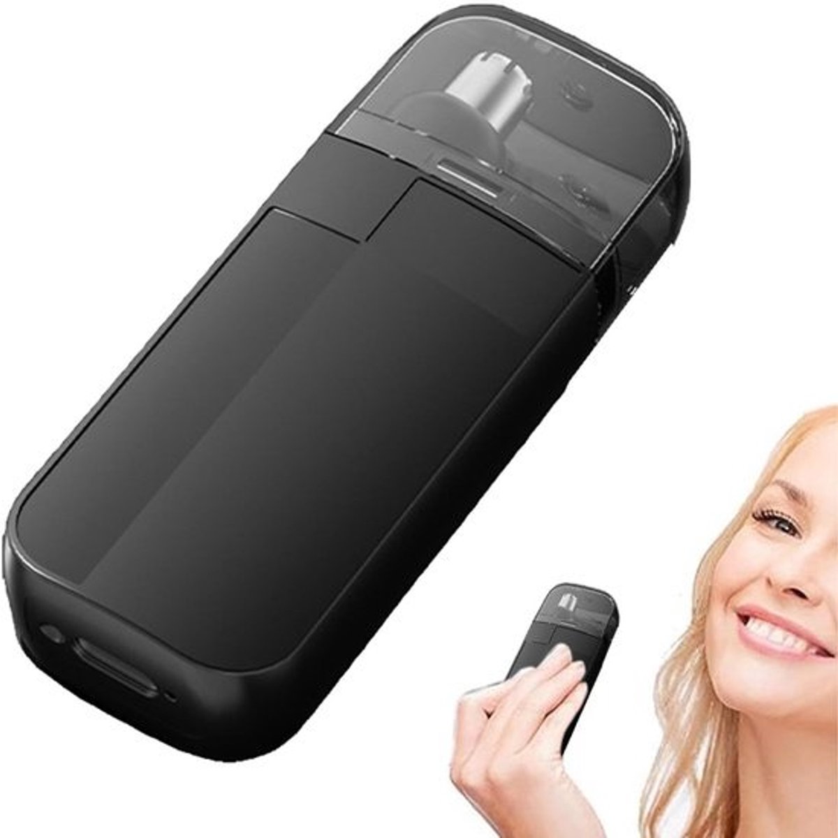 Professionele Neustrimmer - Heren & Dames - Compacte Reisset voor Gezichtshaar - USB Oplaadbaar - Pijnloze Oortrimmer & Neushaar Trimmer - Stille Motor - Waterdichte Kop - Draagbaar & Stil - Ideaal Cadeau voor Hem & Haar - Zwart