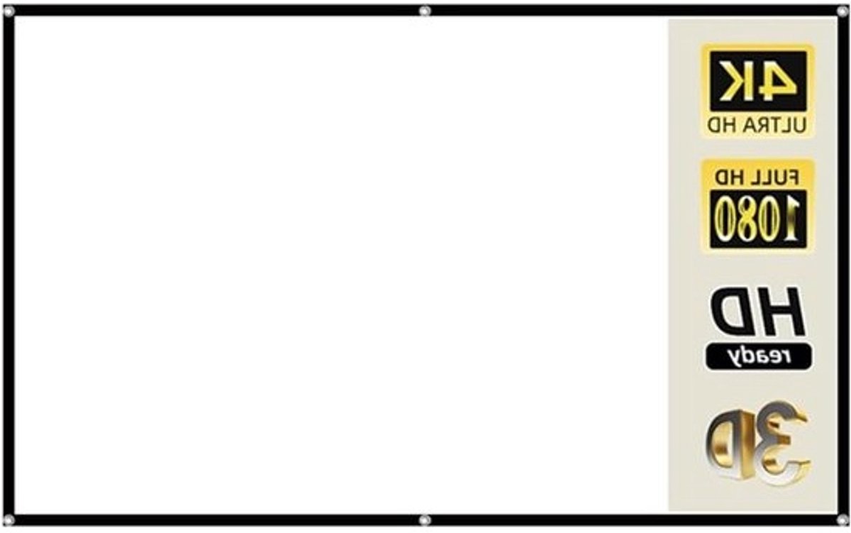 Projectorscherm - Projectiescherm - Thuisbioscoop - Kreukvrij - 60-200 inch - Wit