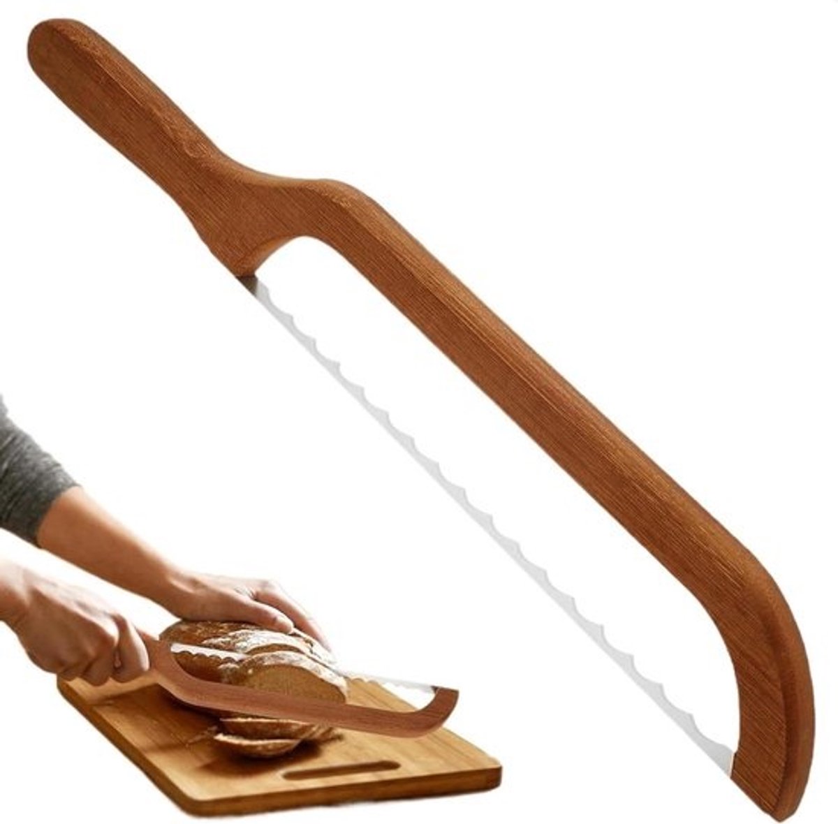 Zuurdesembroodsnijder - Broodzaag - Brood Snijden - Gekarteld Ontwerp - 42 Centimeter - Niet gespecificeerd