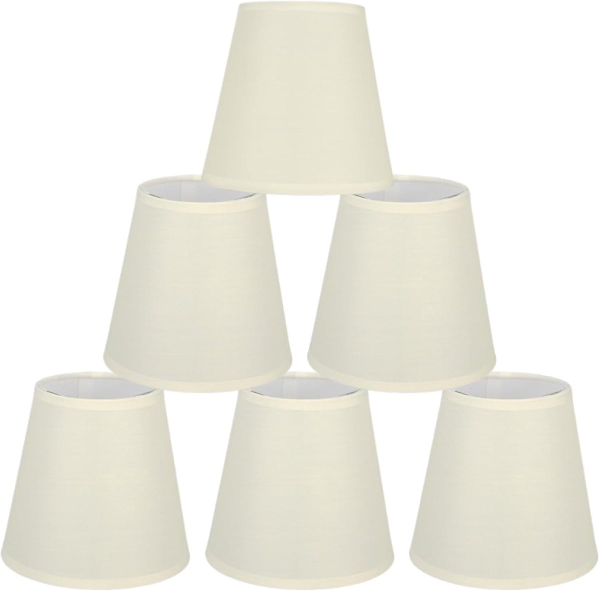 6 stuks E14 Vat Stof Lampenkap, Top 3,5 x hoogte 5,1 x onderkant 5,5 inch Drum Lampenkappen Kleine Lampenkappen Clip op Hanglampenkappen voor Vloerlampen Wandlampen