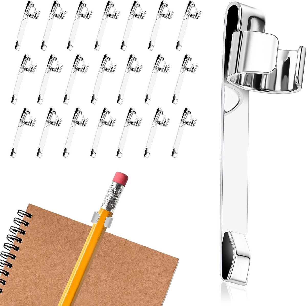 Metalen Paperclips voor Balpen en Potlood, Draagbaar en Glijdend voor School, Klaslokaal en Notitieboek, Ideaal voor Studenten en Kantoorgebruik