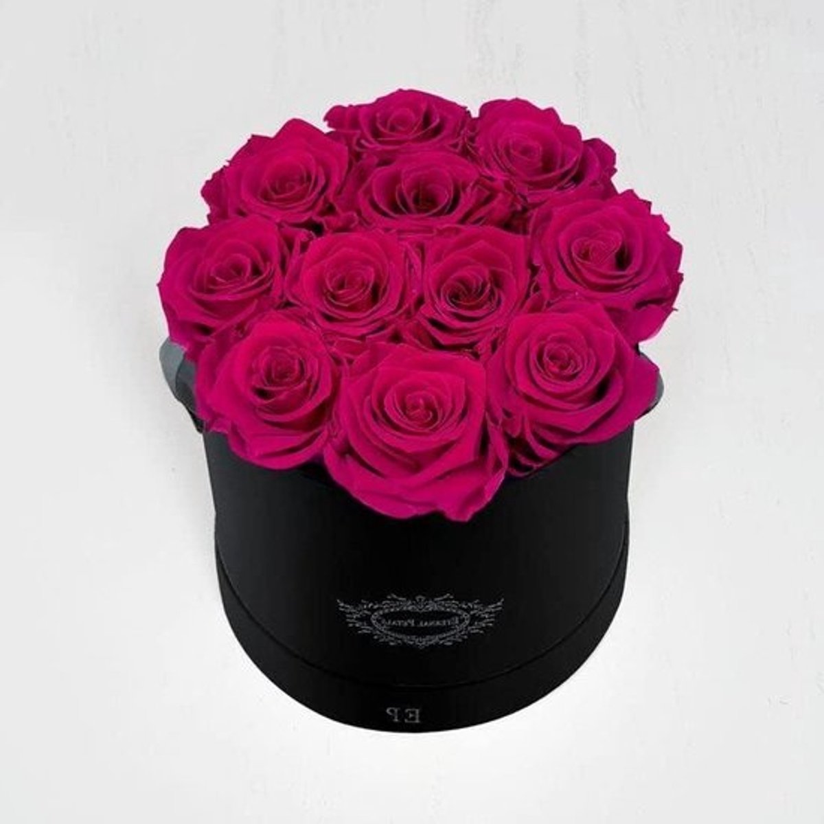 Eeuwige Rozen - Behandelde Rozen Bloemen - Decoratie Cadeau - Echte Rozen Jaar Lang - 12 Rozen Doos - Fuchsia