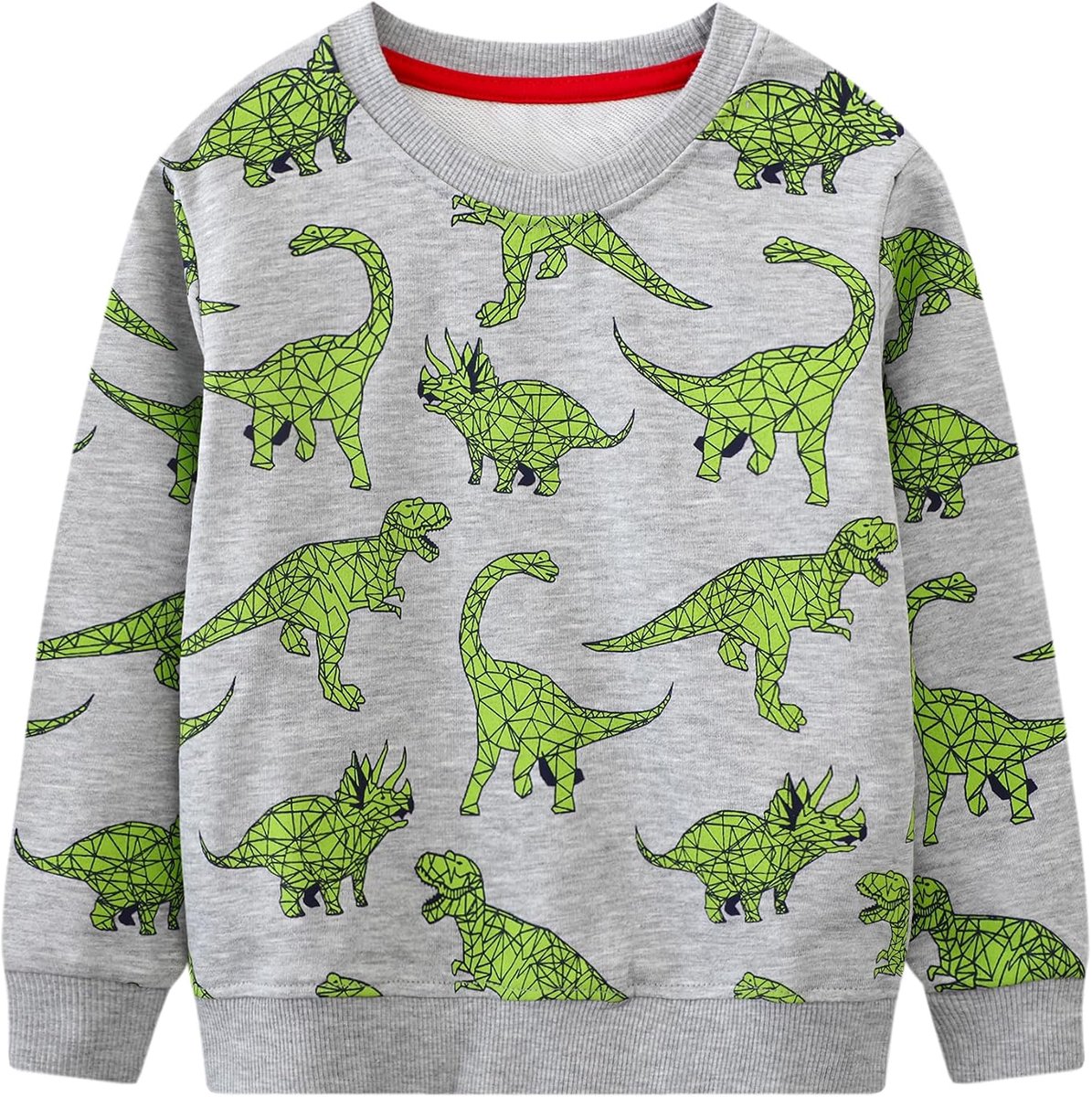 Sweatshirt Jongens 100% katoen Jongens Sweaters Casual Jumper voor Kinderen Ronde Hals Dinosaurus Pullover Mode Herfst Winter Kleding Leeftijd 2-7 Jaar