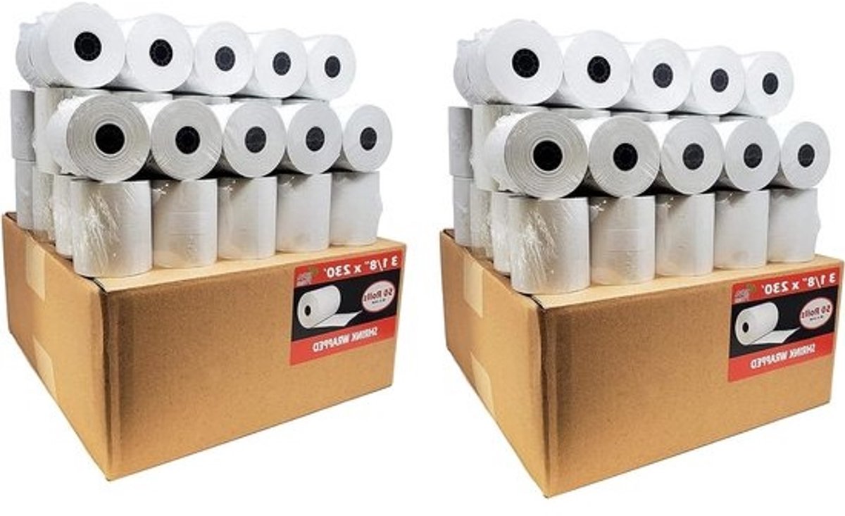 Bonrollen - Kassabonpapier - Kassabonnen Printen - BPA-vrij - 100 Rollen - Kleurrijk