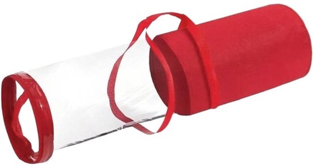 Cadeaupapier Organizer - Opbergtas Rol - Feestdagen Voorbereiden - Doorzichtig PVC Ontwerp - 80 x 22 x 22 cm - Rood