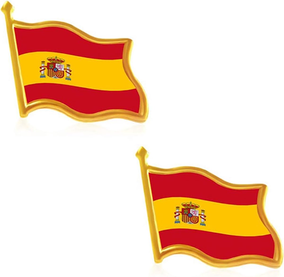 2 stuks Spaanse vlag pin badge metalen revers pin pin broche Spaanse vlag nieuwigheid cadeau voor pin badge accessoires