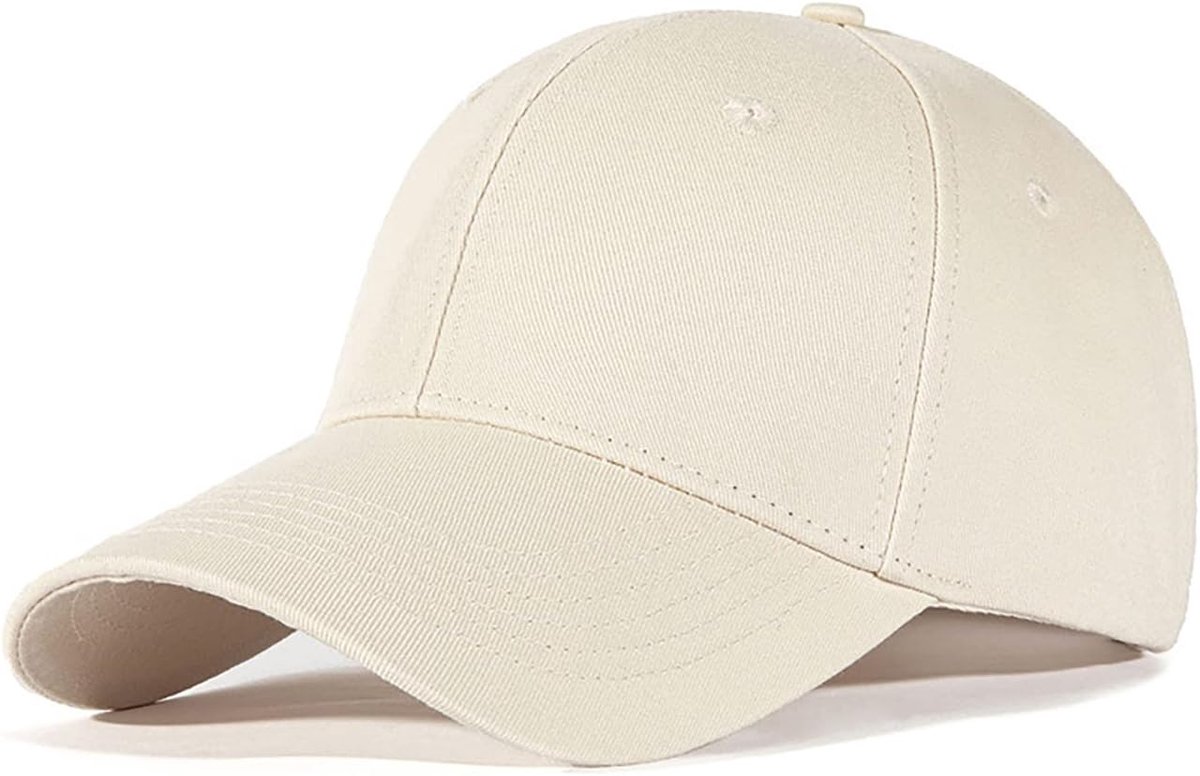 Cap Unisex Outdoor Running Baseball Cap Cap Cap Katoen Baseball Hoeden Volwassenen Casual Pure Kleur Baseboard Honkbalpet Baseball Cap Cap Vrouwen Mannen, Crème-kleuren, 56/58 cm