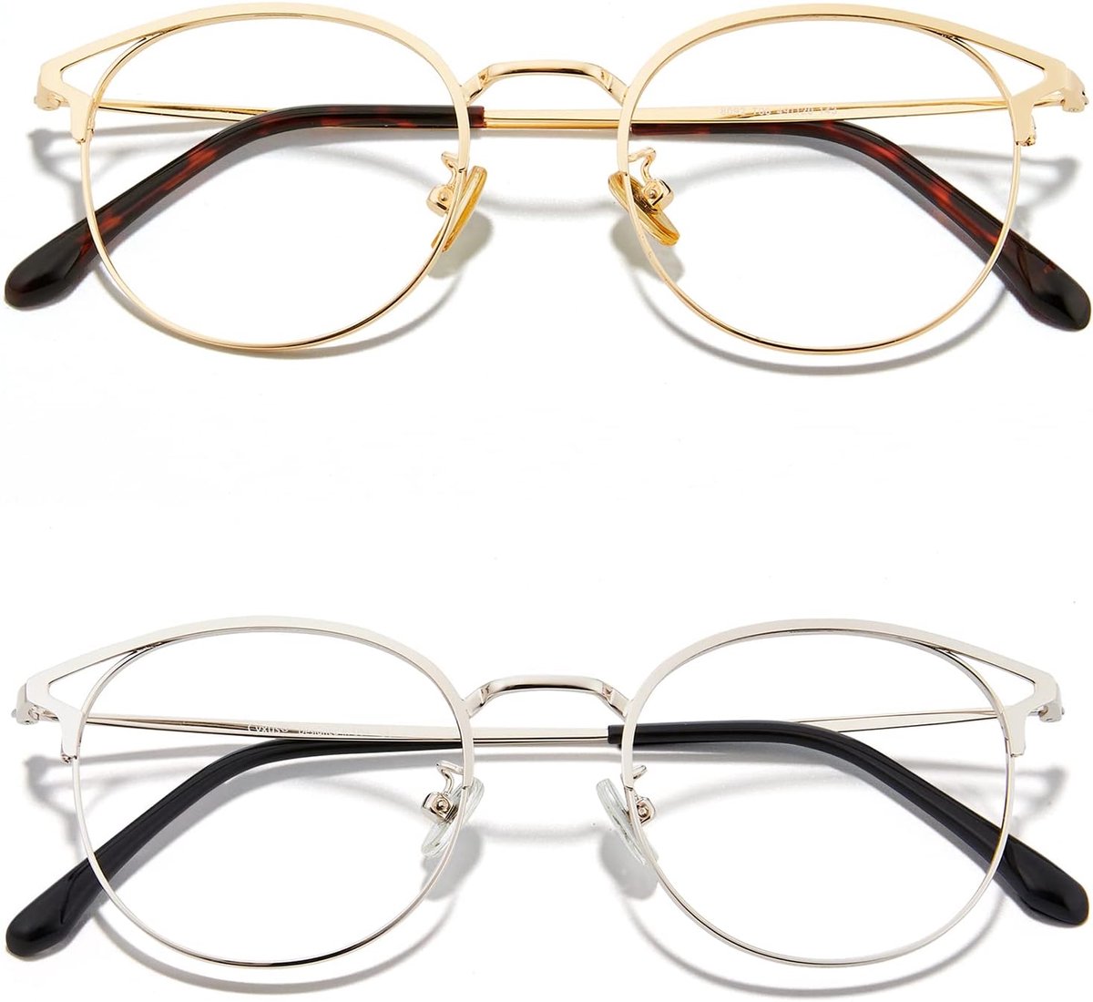 Blauw Licht filter Bril Dames met Kattenoog, Ronde Fashion Vintage Bril Zonder Recept, Anti Schadelijk Blauw Licht UV400 van Mobiele Telefoon, Computer